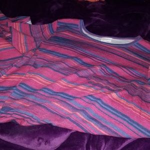 Pink and blue striped carly dress